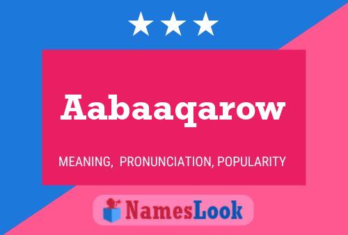 Aabaaqarow Name Poster