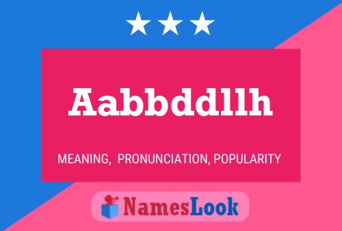 Aabbddllh Name Poster