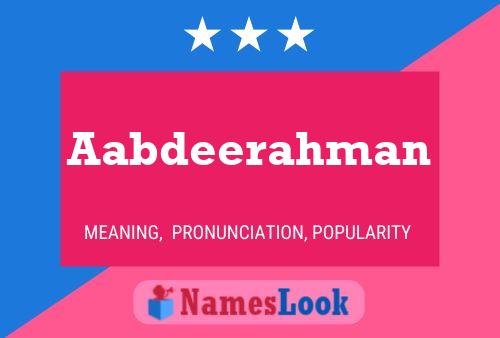 Aabdeerahman Name Poster