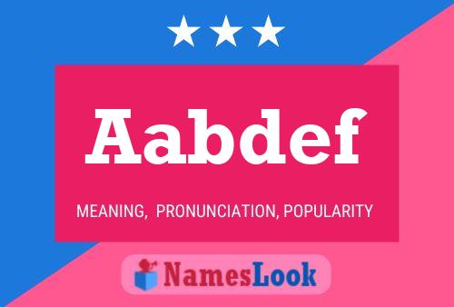 Aabdef Name Poster