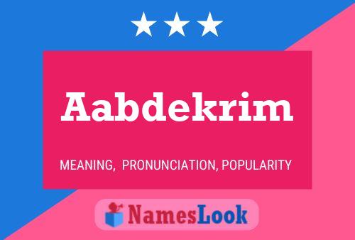 Aabdekrim Name Poster