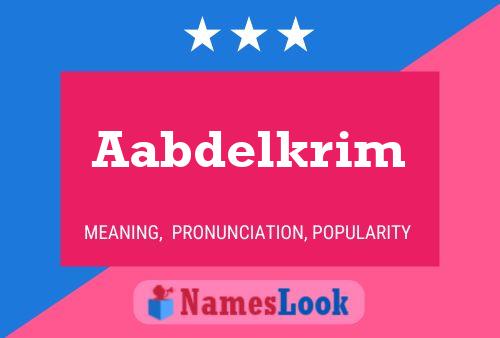 Aabdelkrim Name Poster