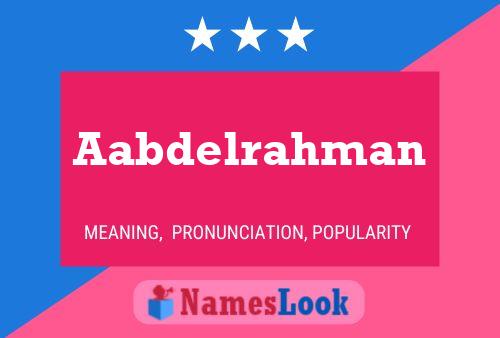 Aabdelrahman Name Poster