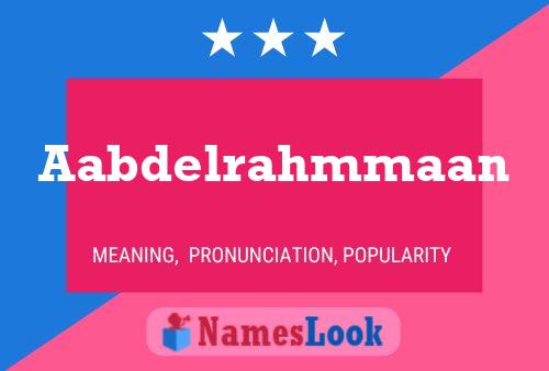 Aabdelrahmmaan Name Poster