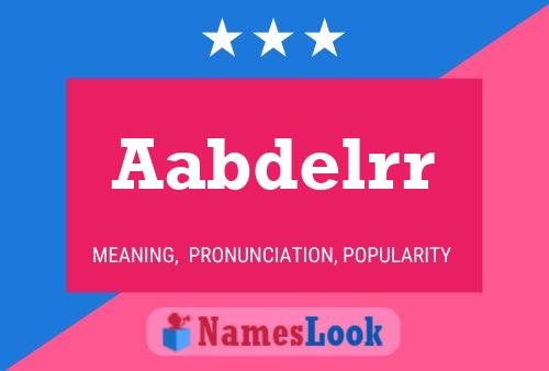 Aabdelrr Name Poster