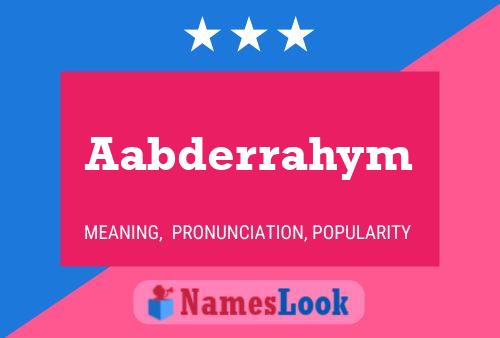 Aabderrahym Name Poster