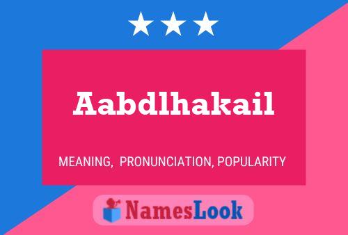 Aabdlhakail Name Poster