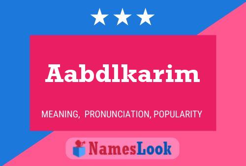 Aabdlkarim Name Poster