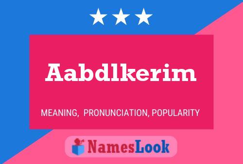 Aabdlkerim Name Poster