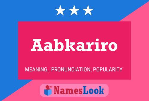 Aabkariro Name Poster