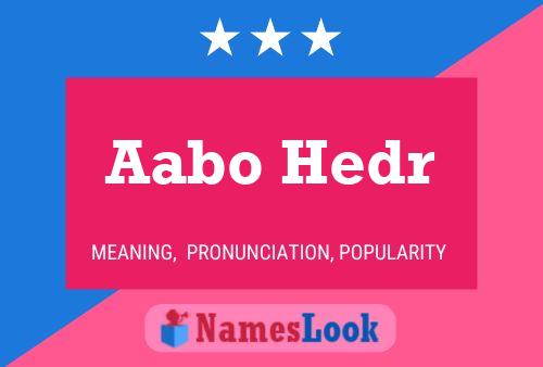 Aabo Hedr Name Poster