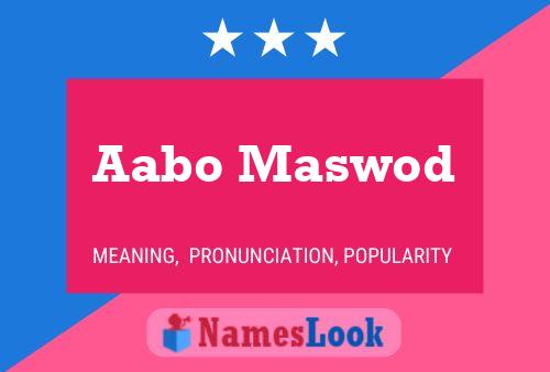 Aabo Maswod Name Poster