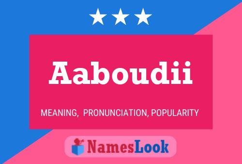 Aaboudii Name Poster