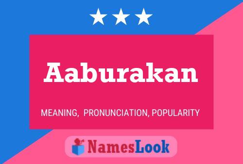 Aaburakan Name Poster