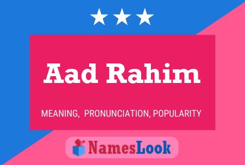 Aad Rahim Name Poster