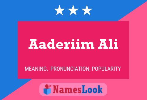 Aaderiim Ali Name Poster