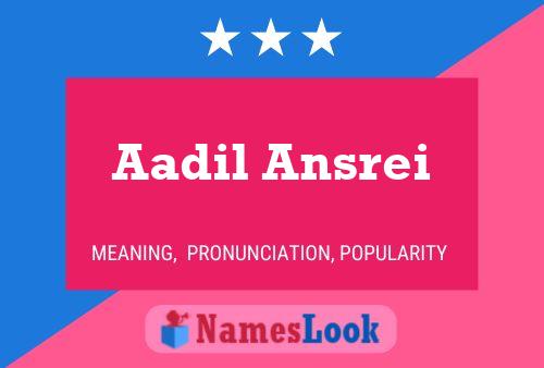 Aadil Ansrei Name Poster