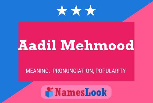 Aadil Mehmood Name Poster