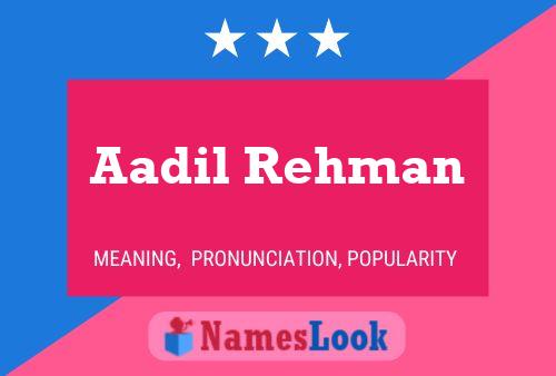 Aadil Rehman Name Poster