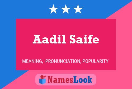 Aadil Saife Name Poster