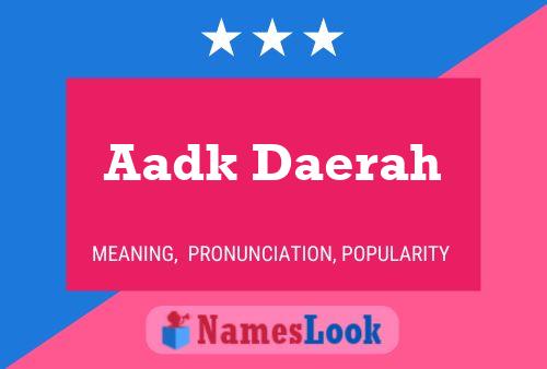 Aadk Daerah Name Poster