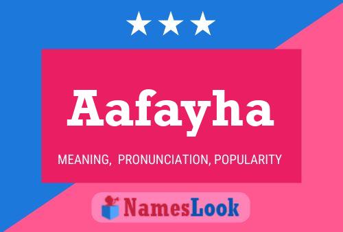 Aafayha Name Poster