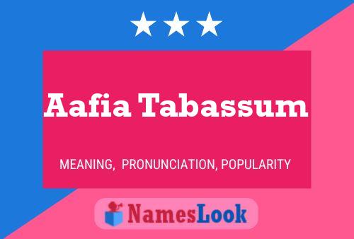 Aafia Tabassum Name Poster