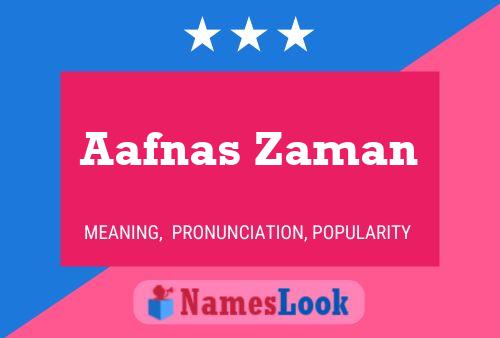 Aafnas Zaman Name Poster