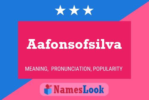 Aafonsofsilva Name Poster