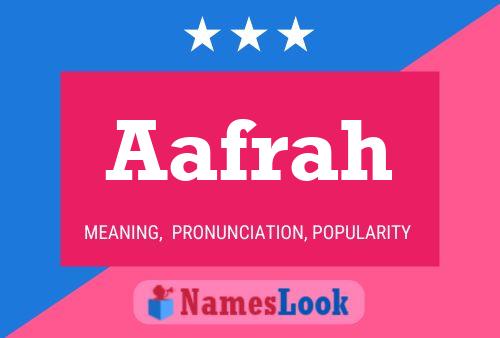 Aafrah Name Poster