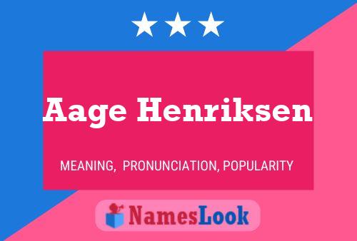 Aage Henriksen Name Poster