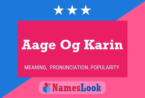 Aage Og Karin Name Poster