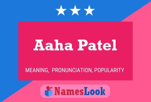 Aaha Patel Name Poster