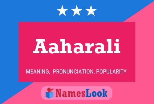 Aaharali Name Poster