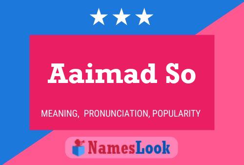 Aaimad So Name Poster