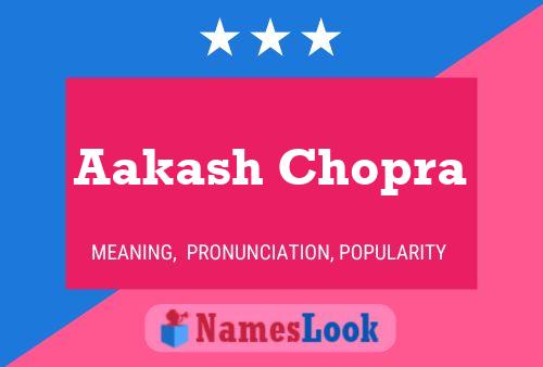 Aakash Chopra Name Poster