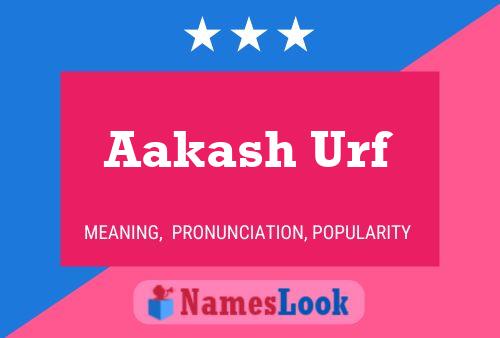 Aakash Urf Name Poster