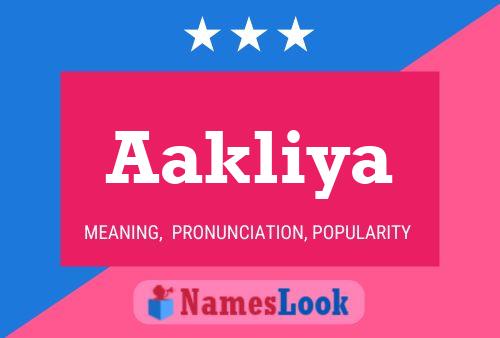 Aakliya Name Poster