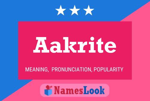 Aakrite Name Poster