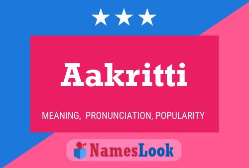 Aakritti Name Poster