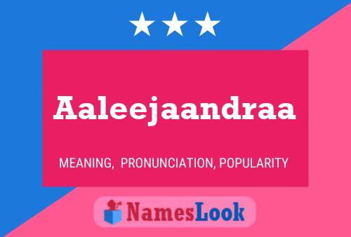 Aaleejaandraa Name Poster