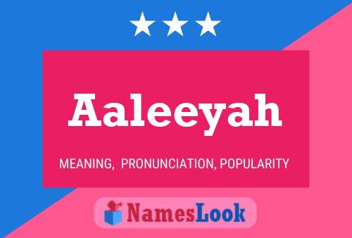 Aaleeyah Name Poster