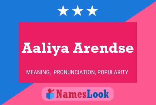 Aaliya Arendse Name Poster