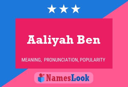 Aaliyah Ben Name Poster