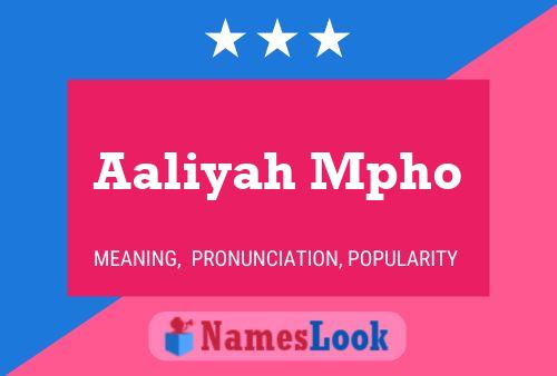 Aaliyah Mpho Name Poster