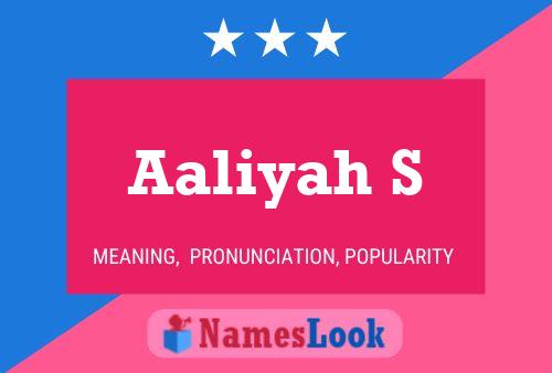 Aaliyah S Name Poster