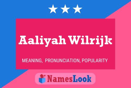 Aaliyah Wilrijk Name Poster