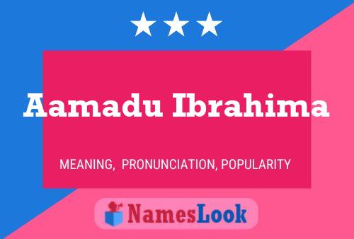 Aamadu Ibrahima Name Poster