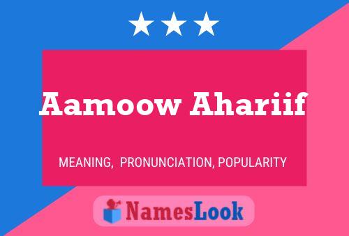 Aamoow Ahariif Name Poster