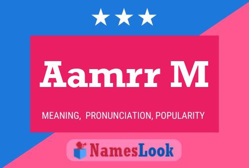 Aamrr M Name Poster